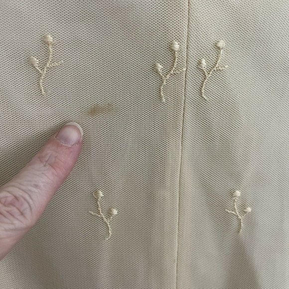 🔴 Vintage CACTUS NY Beige Lace 1960s/1970s Dress - Picture 11 of 12